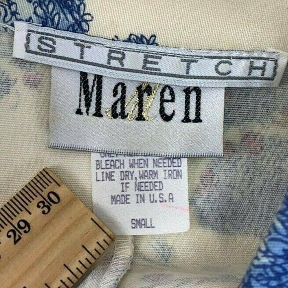Maren 3/4 Sleeve Button Up Top Size Small Vintage Made in the USA - Picture 2 of 9